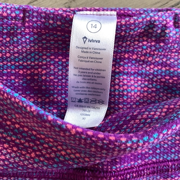 Ivivva girls leggings NWOT size 14 - Picture 4 of 5